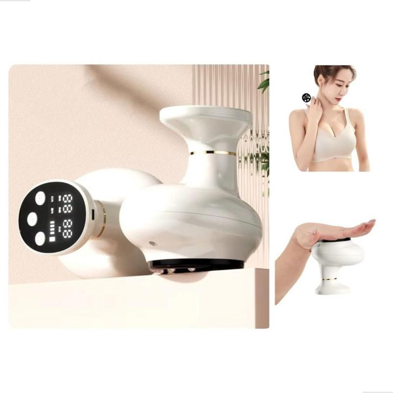 Massageador compacto em uso no corpo